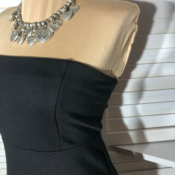 Forever 21 Midnight Doll Dress Strapless Bodycon Fringe Hem S - Picture 8 of 12